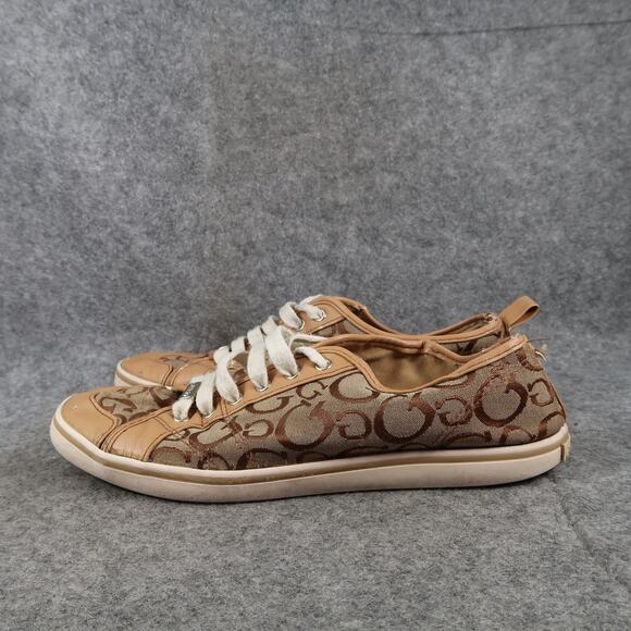 Guess Shoes Womens 9.5 Fashion Sneakers Lace Up Casual Flat Logo Brown - Picture 4 of 13